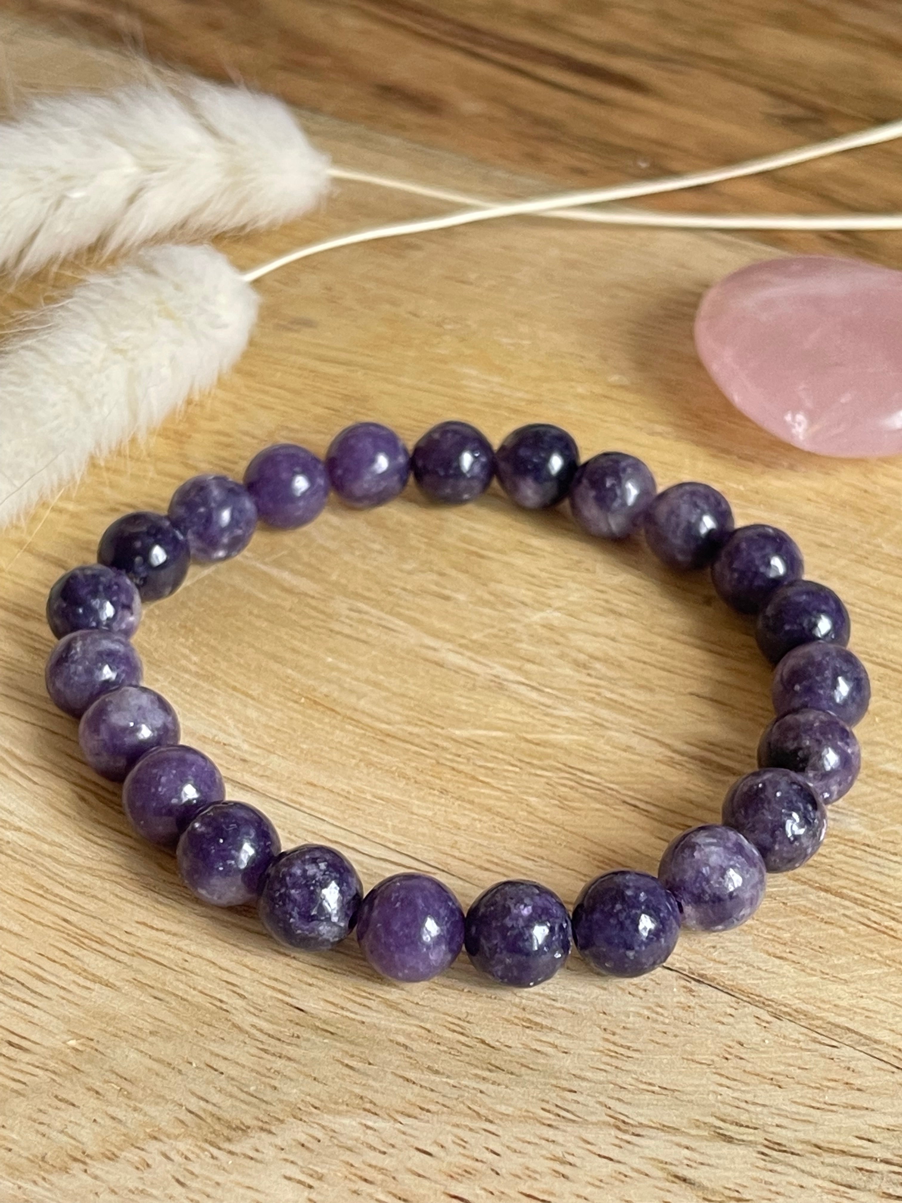 Bracelet Lépidolite Boules 8 mm