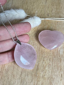 Pendentif goutte en quartz rose