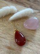 Pendentif goutte cornaline