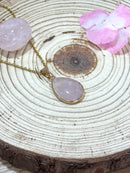 Pendentif goutte quartz rose