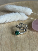 Bague Lotus en malachite