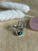 Bague Lotus en malachite