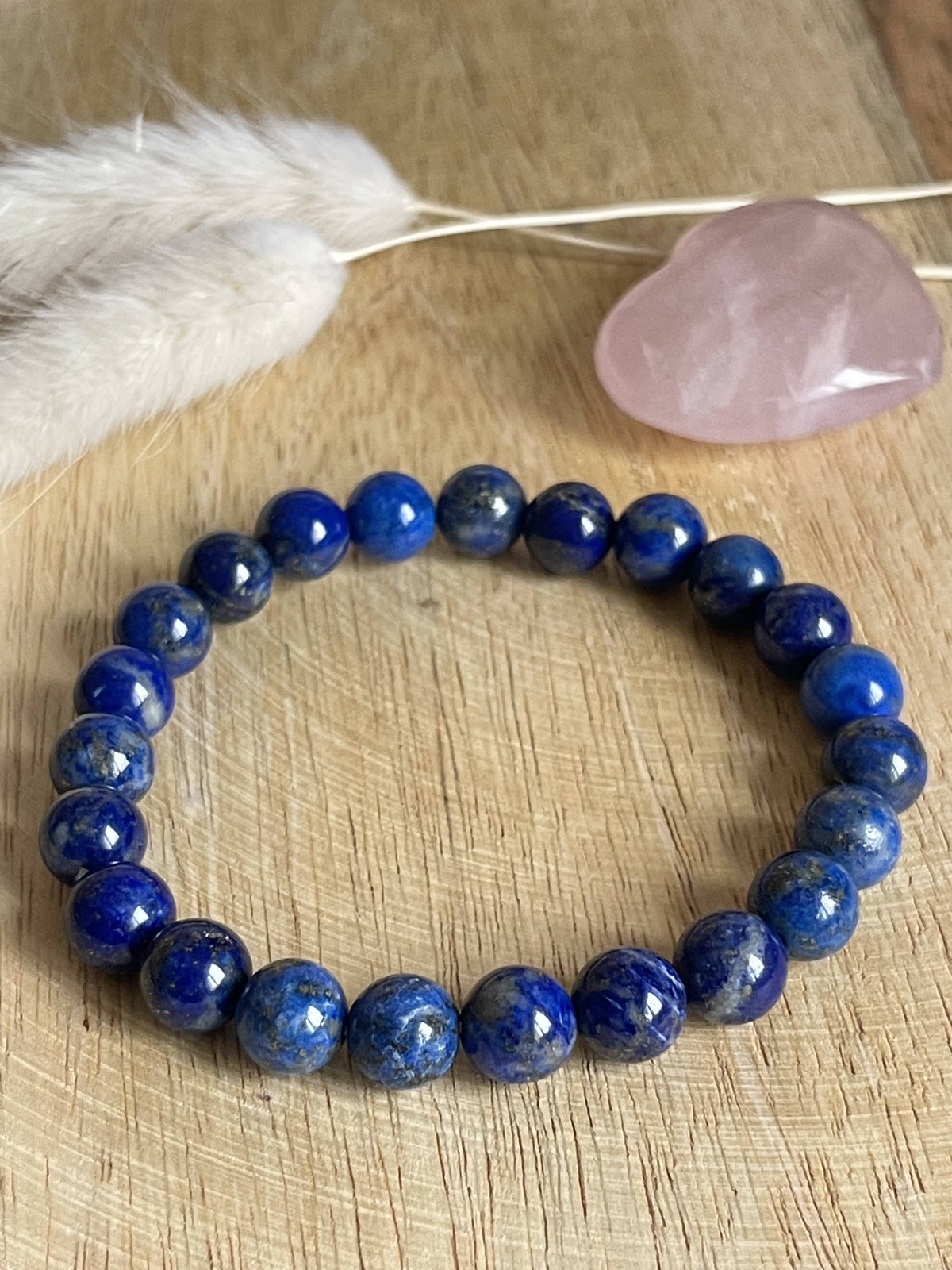 Bracelet Fantaisie Occasion Avec Pierres De Lapis-lazuli - Longueur Ajustable