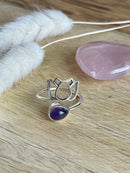 Bague Lotus en améthyste