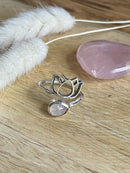 Bague Lotus en quartz rose